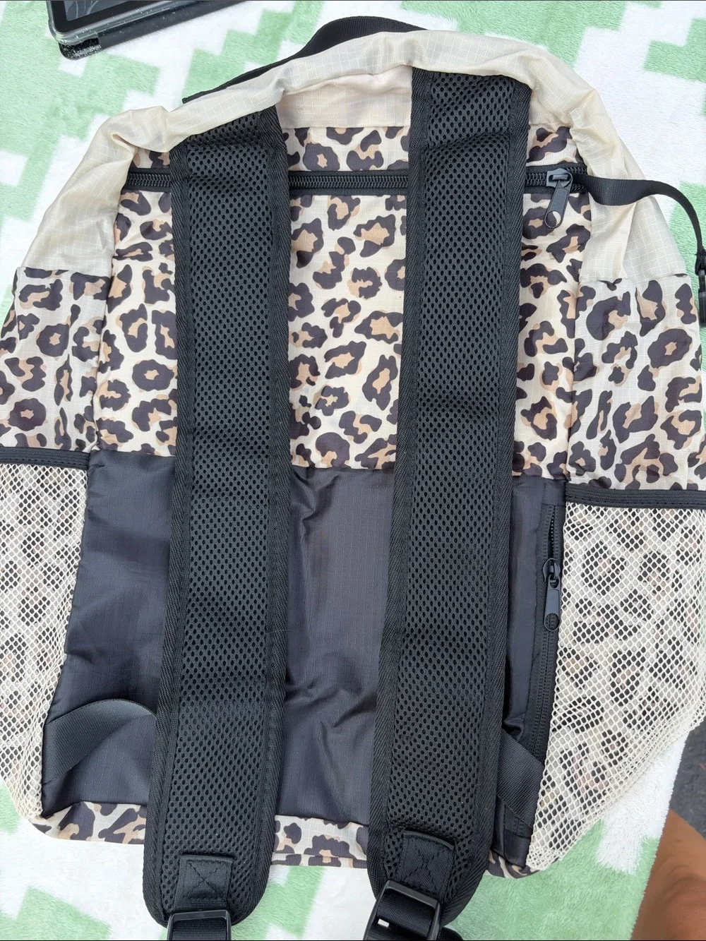 APL Beige Backpack with Leopard Accent